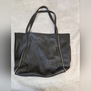 Elegant Black Leather Tote Bag